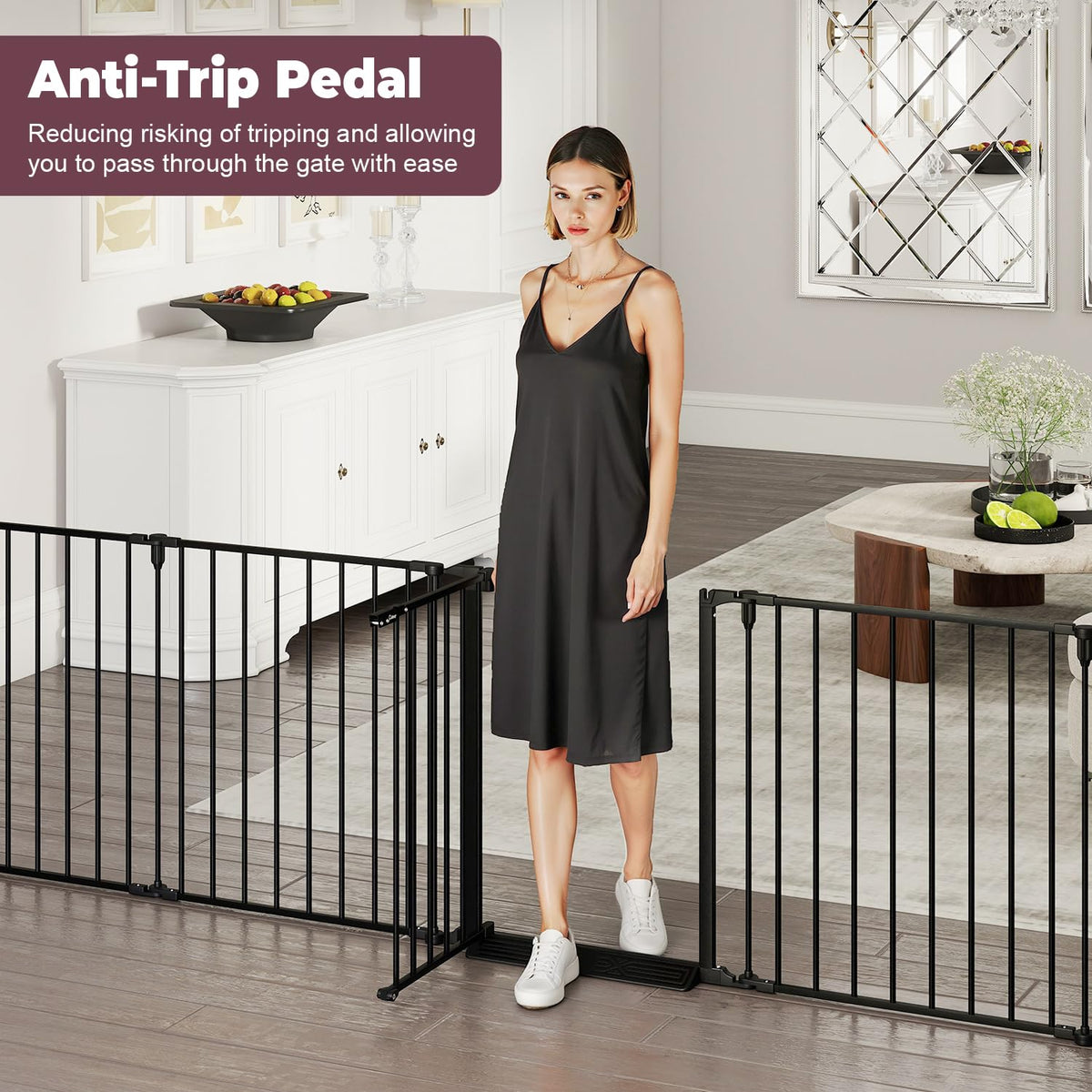 190" Extra Wide Baby Gate Playpen (Black / 190" Wide)