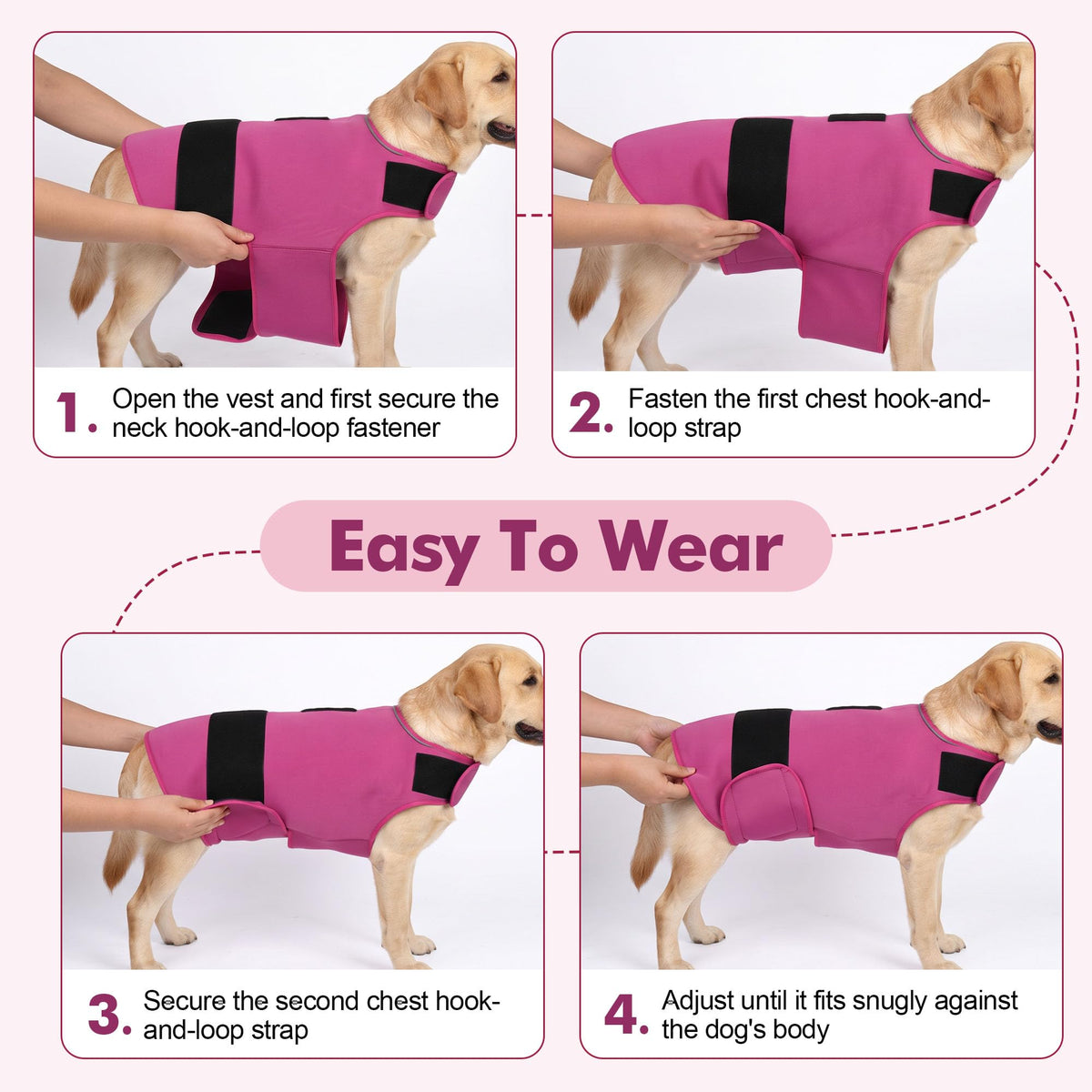 Dogs Calming Anxiety Vest Red (M)
