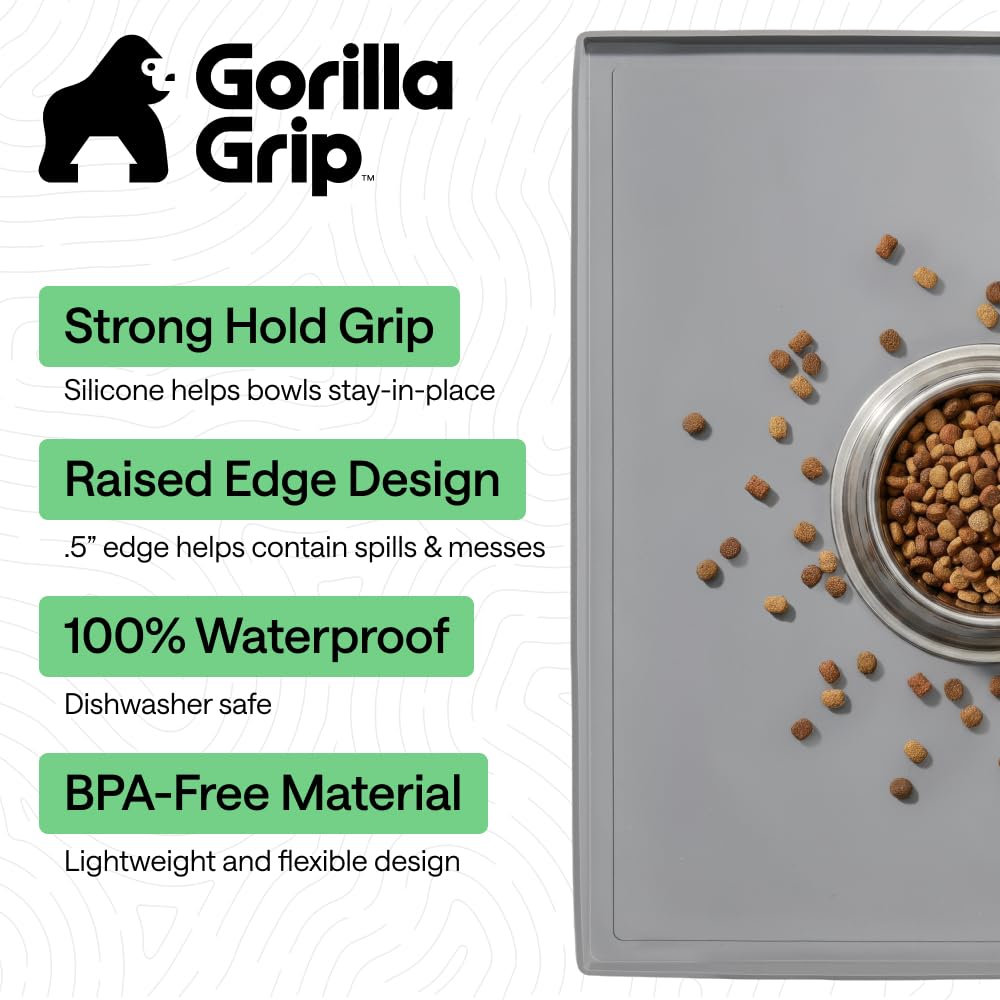 Waterproof Dog Food Mat (Gray / 28" x 18")