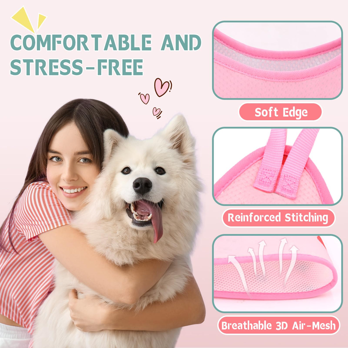 Cat Grooming Hammock (2XS（ Legs Spacing：3.7“-8.7" / Max W：4-8LBS） / Strawberry)