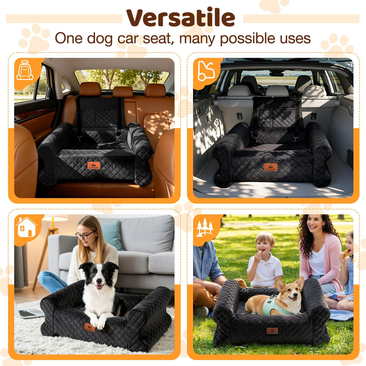 Dog Car Seat for Medium (Black)