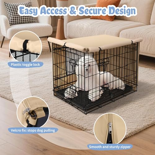 Dog Crate Cover (36.6"L x 23.0"W x 24.8"H / Beige)
