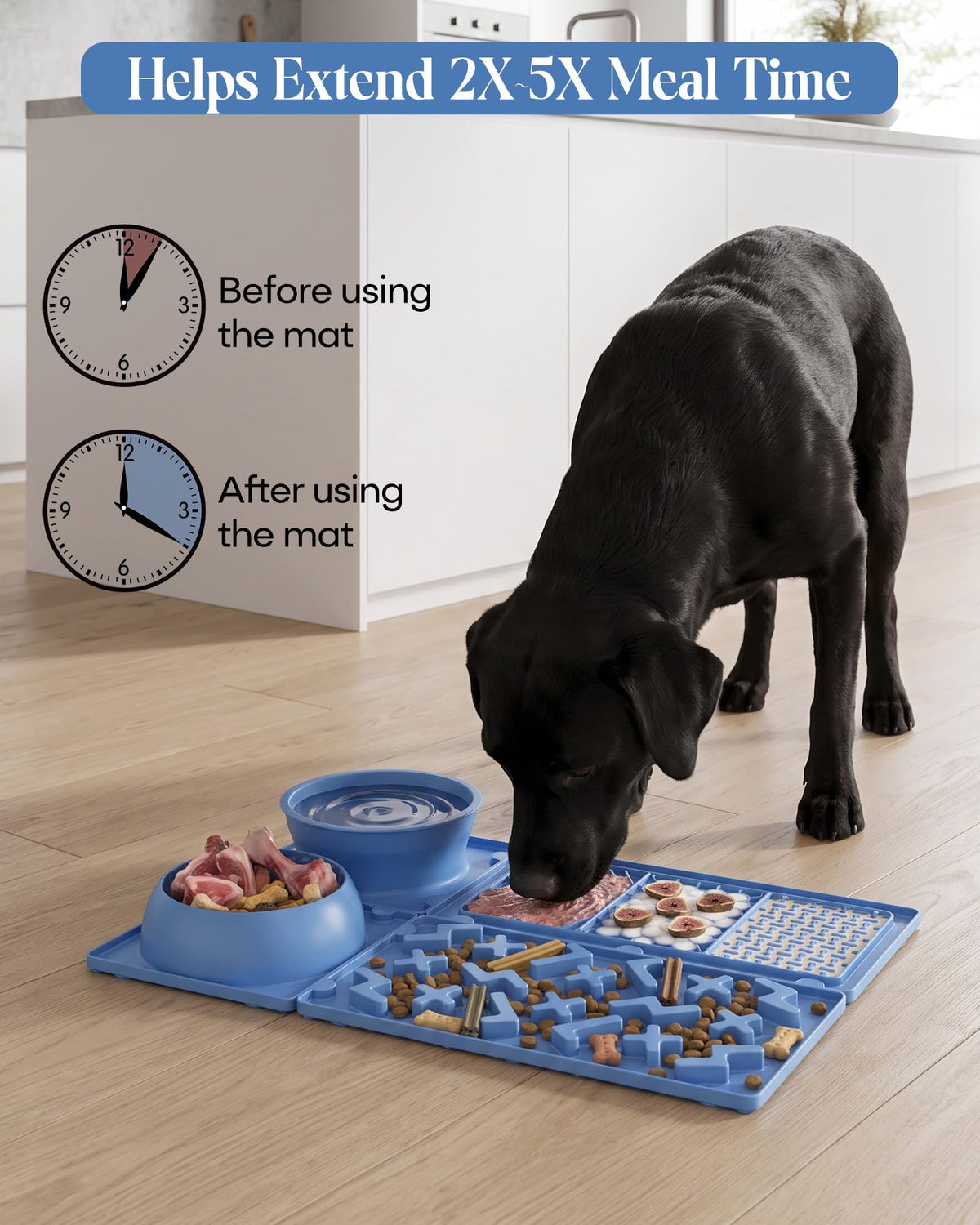 4-in-1 Detachable Dog Lick Mat Set with Suction Cups 24"x16"