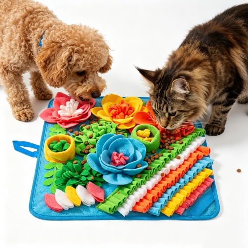 15.4" Snuffle Mat for Small Dogs Cats (15.4"L x 15.4"W / blue)