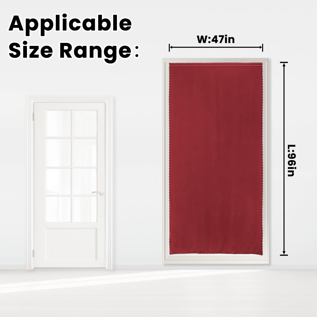 Self Adhesive Curtains (47"W x 96"L (Pack of 1) / Burgundy)