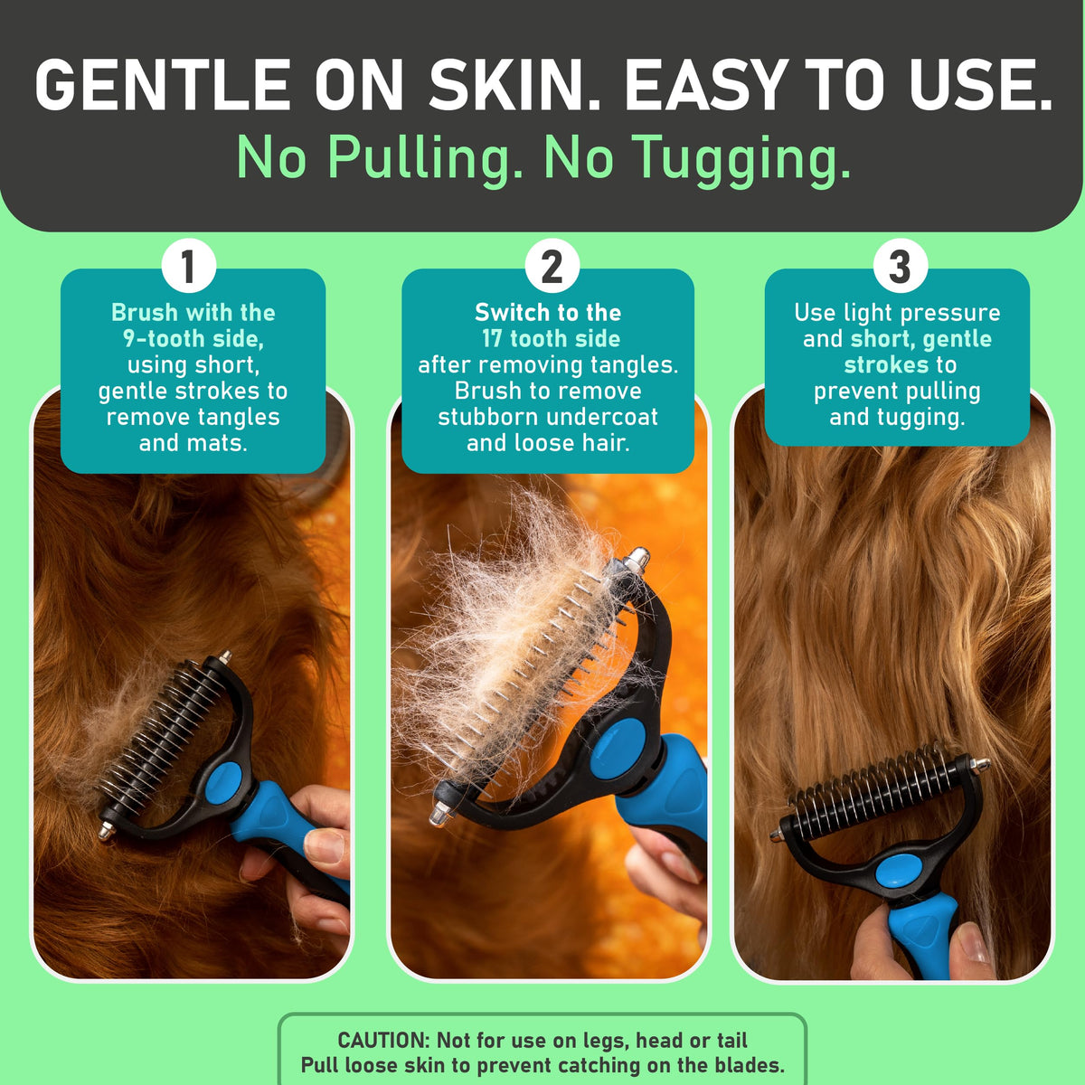 Dog Grooming Rake (Blue / Large)