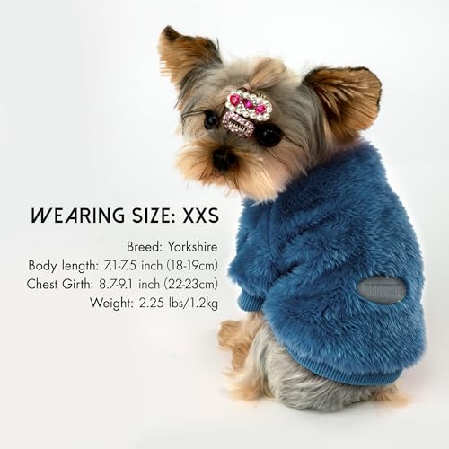 3 Pack Dog Sweater Clothes for Small Dogs Girls Boys Christmas (Grey+Blue+Navy / S (5.5-8.8lbs))