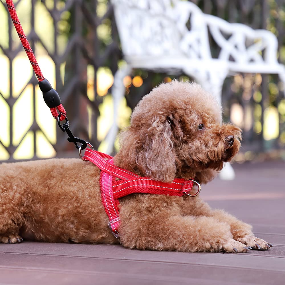 No Pull Dog Harness with Front Clip (XXS: chest 11.8"-15" / Red)