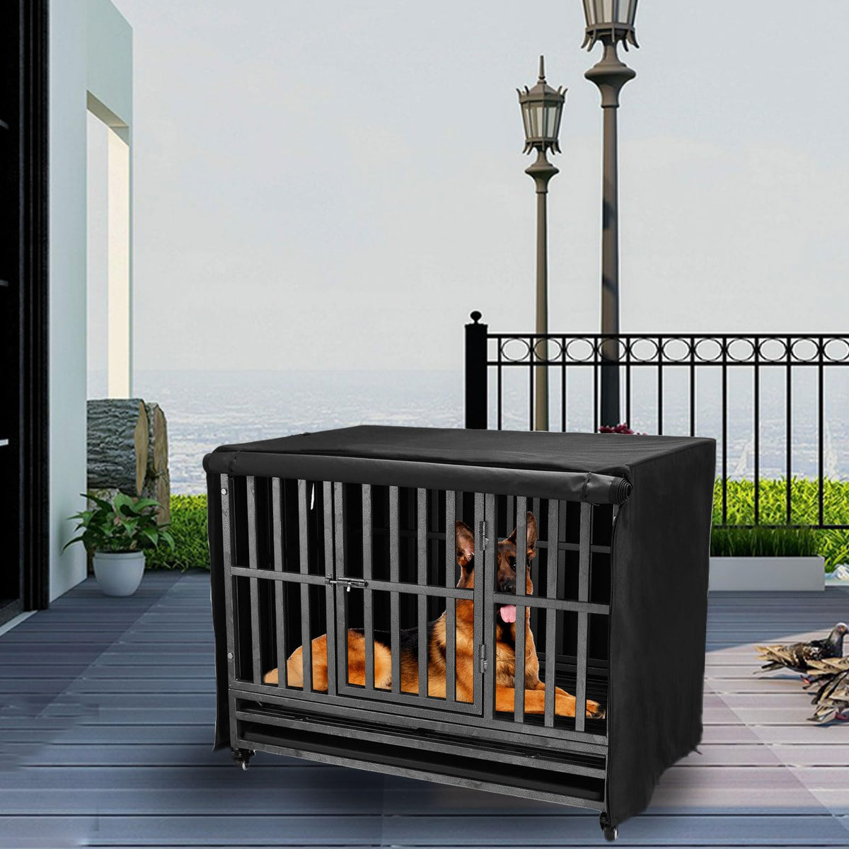 48 inch Heavy Duty Dog Crate Cover Durable 600D Oxford Fabric (48 inch (48.8L x 31.9W x 34.3H inch.))