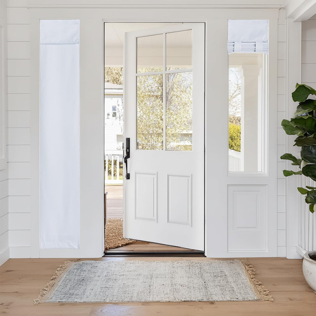 100% Blackout Door Curtains (White / 12"W x 69"L (Pack of 1))
