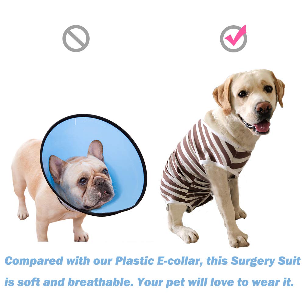 Dog’s Recovery Suit Post Surgery Shirt for Female Male Dog (4xl / red white stripe)