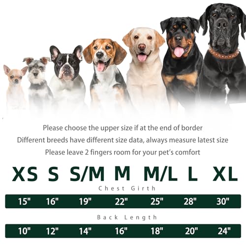 Dog Sweaters for Large Medium Small Dogs (S/M - Chest 19", Back 14" / Green)