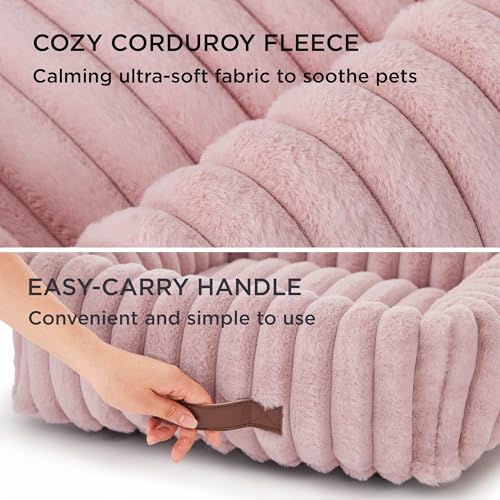 ComfyFleece® Cute XL Dog Beds for Extra Large Dogs (43.0"L x 30.0"W x 8.0"Th / Blush Pink)