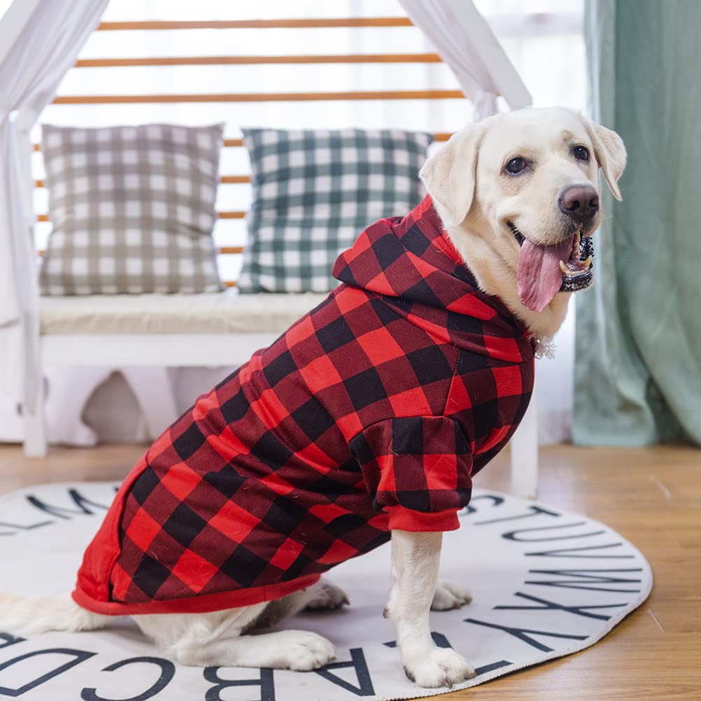 Plaid Dog Hoodie (Buffalo Check / Medium)