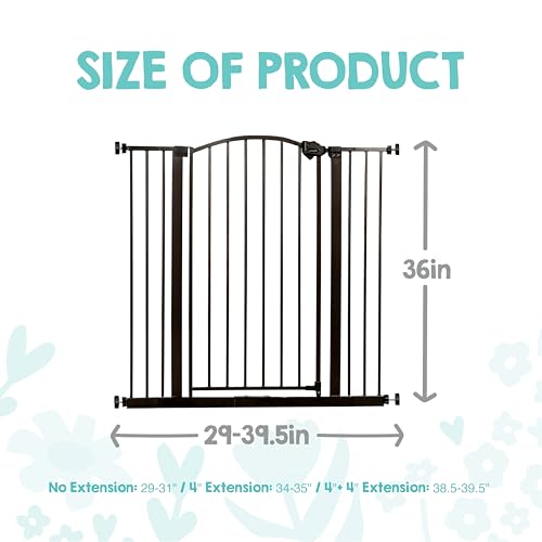 Safety 36" Extra Tall Arch Baby Gate (Bronze - 29-39.5"w X 36"h)