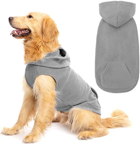 Fleece Dog Hoodie with Pouch (XX-Large / Grey)