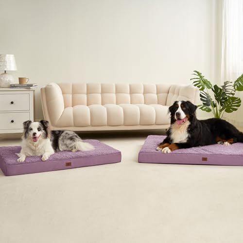 Orthopedic Dog Bed Medium with Removable Washable Cover (30*20*3.5 inches / Fog Purple)