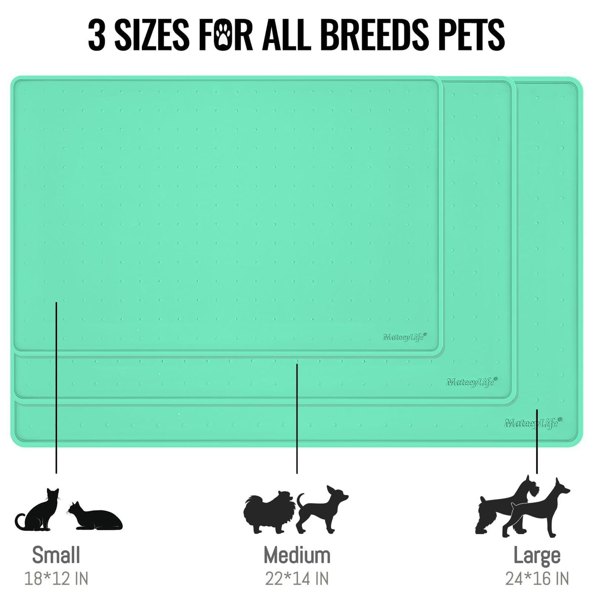 Dog & Cat Food Mat (Green / 22"x14")