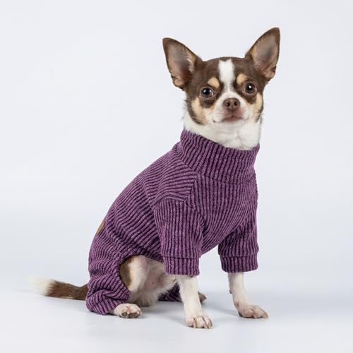 Mock Neck Knitted Dog Pajamas (XX-Large / Purple)