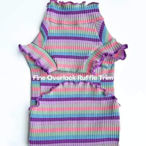 Colorful Stripe Sphynx Cat Clothes Hairless Cat Sweaters (Purple Striped / Small)
