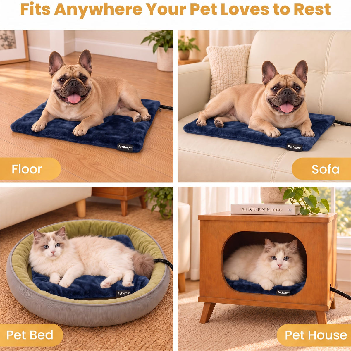 Dog Heating Pad (Blue / Medium: 20" x 16" x 1.6")