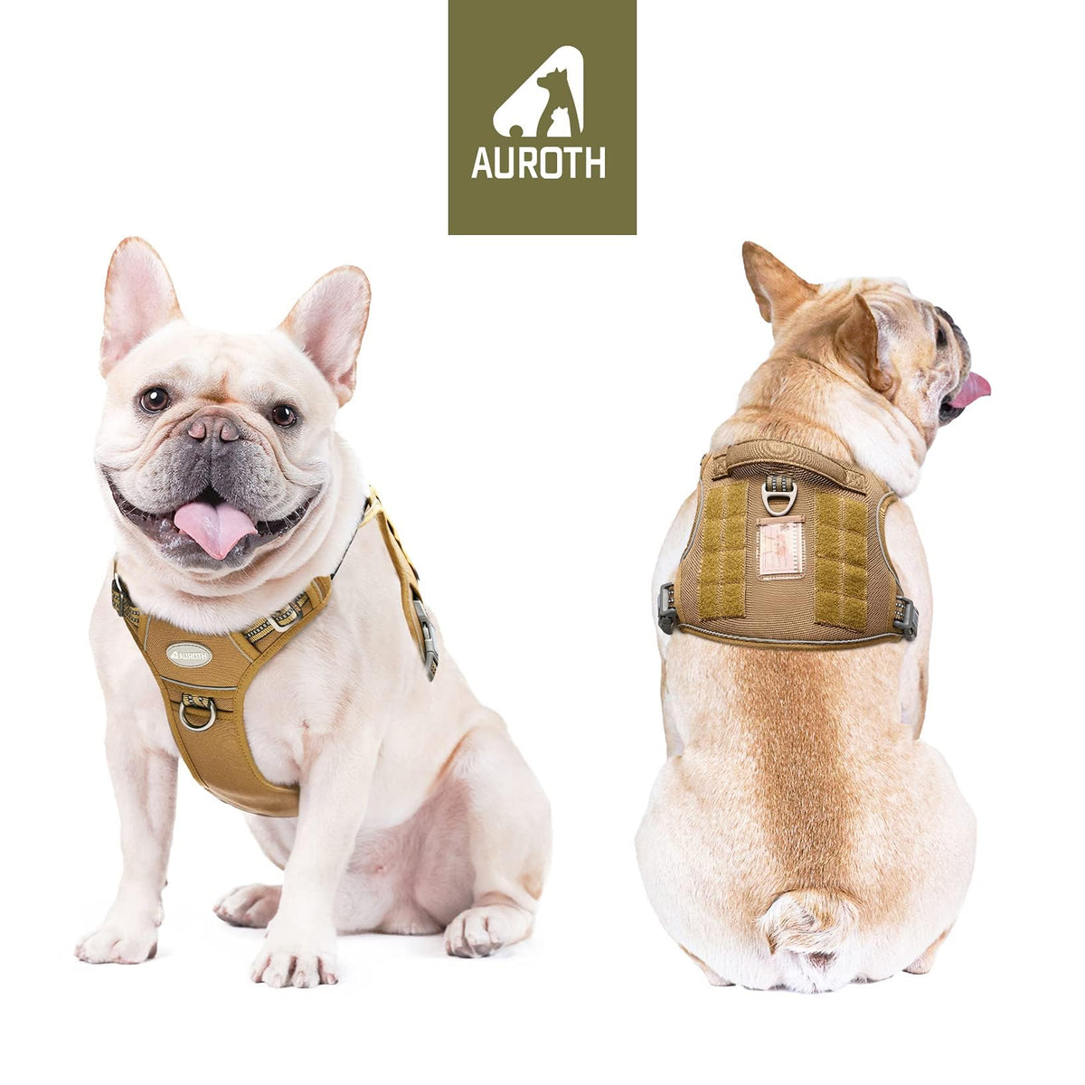 Dog Harness for Small Medium Dogs (Army yellow / S(Neck:14-21",Chest:20-31"),18-35 lbs)