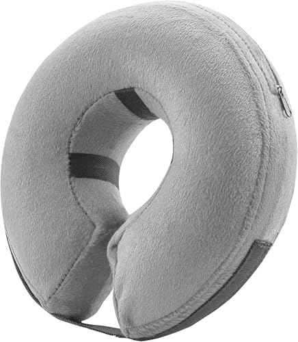 Inflatable Dog Cone Collar Alternative After Surgery Large+ (Grey / Large+[Neck:16"-18"])