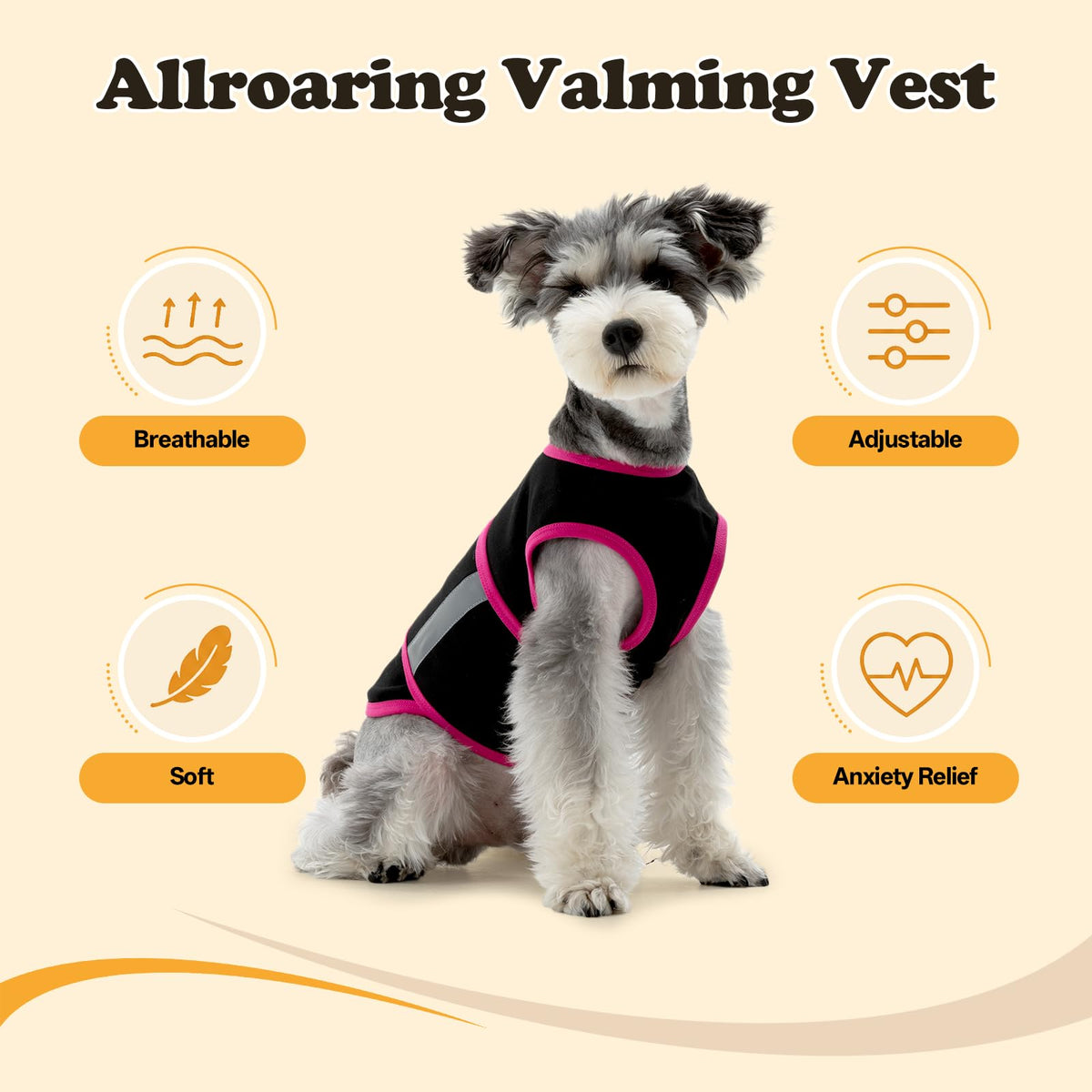 Dog Calming Shirt Soft Anti (Black / X-Large)