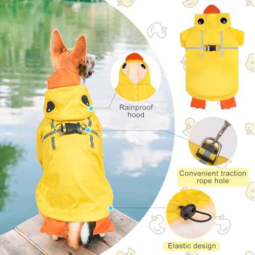 Dog Raincoats for Medium Dogs (Yellow Duck / M(Back 15", Chest 22.5", Neck 16"))