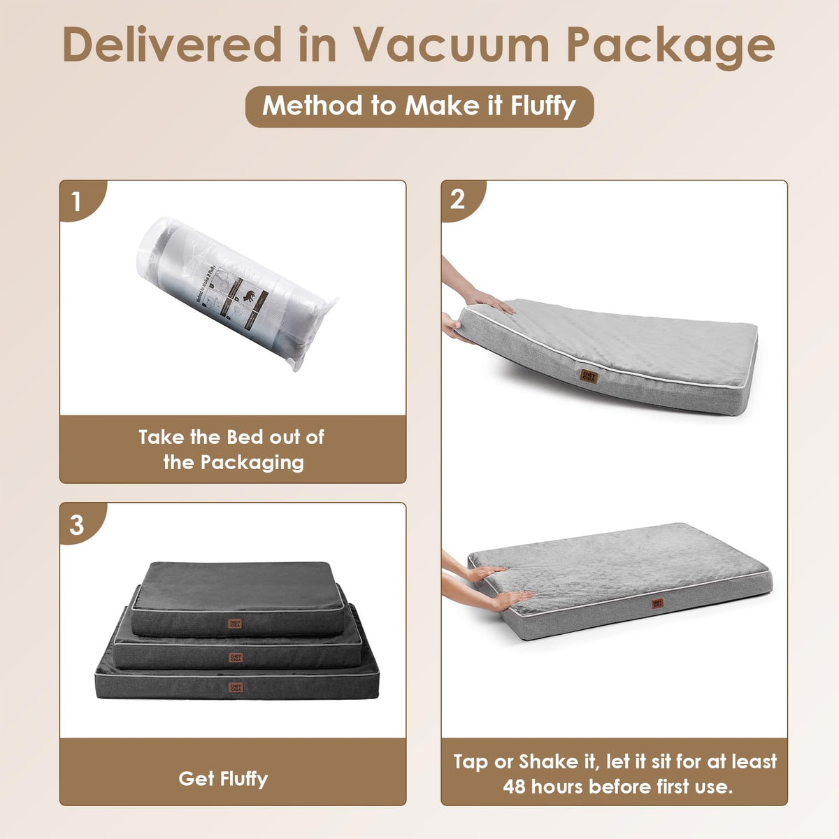 Washable Dog Bed Large Size Dog Waterproof (Dark Grey / 36*27*3 Inches)