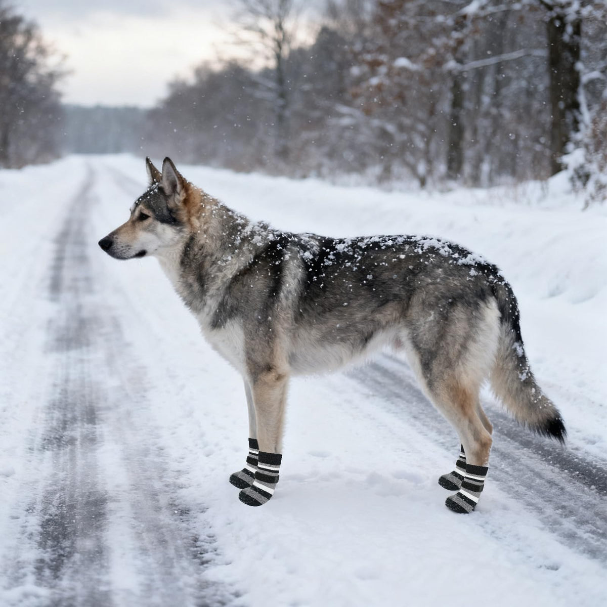 Anti Slip Dog Socks to Prevent Licking Paws and Slipping (Black / Small/Medium)