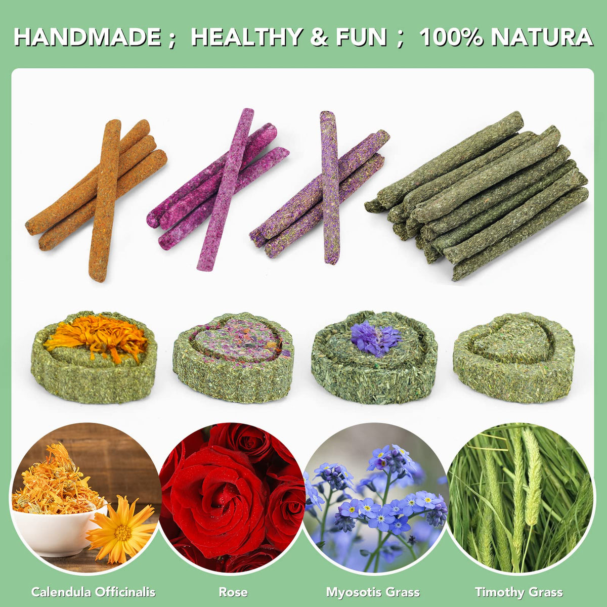 Rabbit Chew Toys Teeth Timothy Hay Sticks (36Pack-sticks Set)