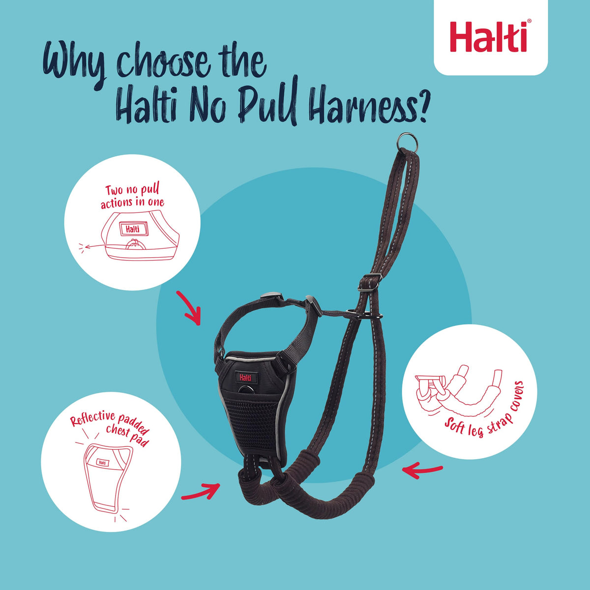 Halti No Pull Dog Harness (Black / S)