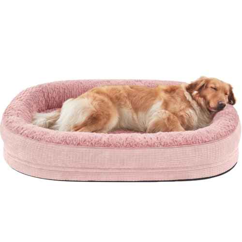 Orthopedic Dog Beds Large Sized Dog (Pink / 42"l X 32"w X 7.5"th)