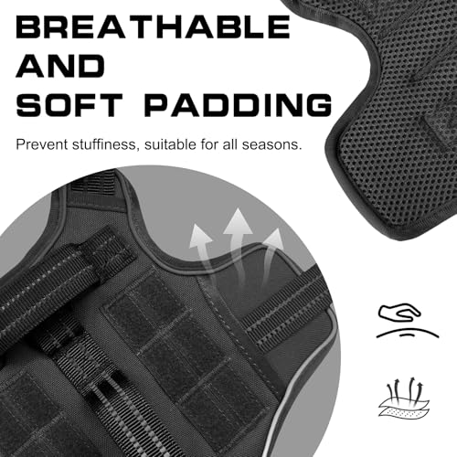 Dog Harness for Large Dogs (Black / L(Neck:18-24",Chest:25-36"),45-80 lbs)