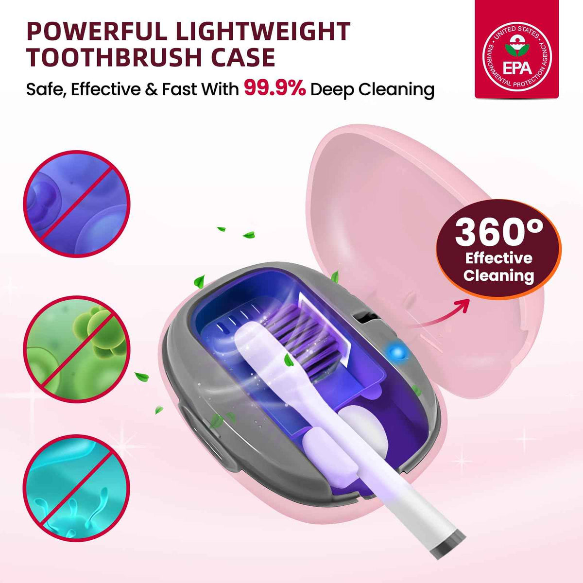 Toothbrush Cleaner Case (Pink)