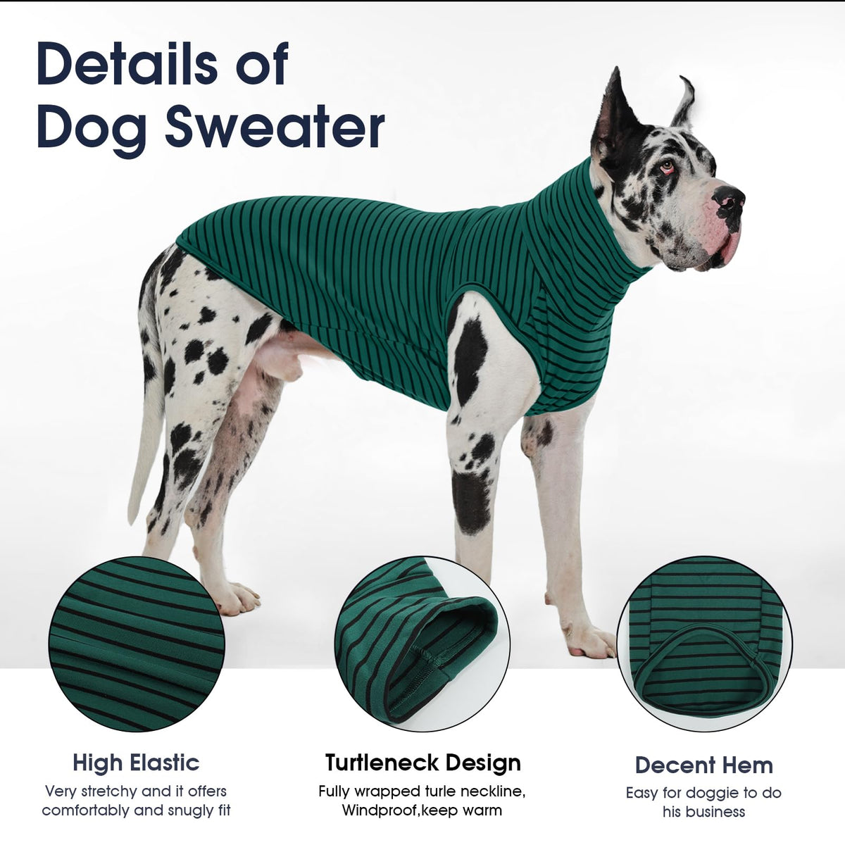 4XL Dog Sweater (XXXX-Large / Green Stripes)