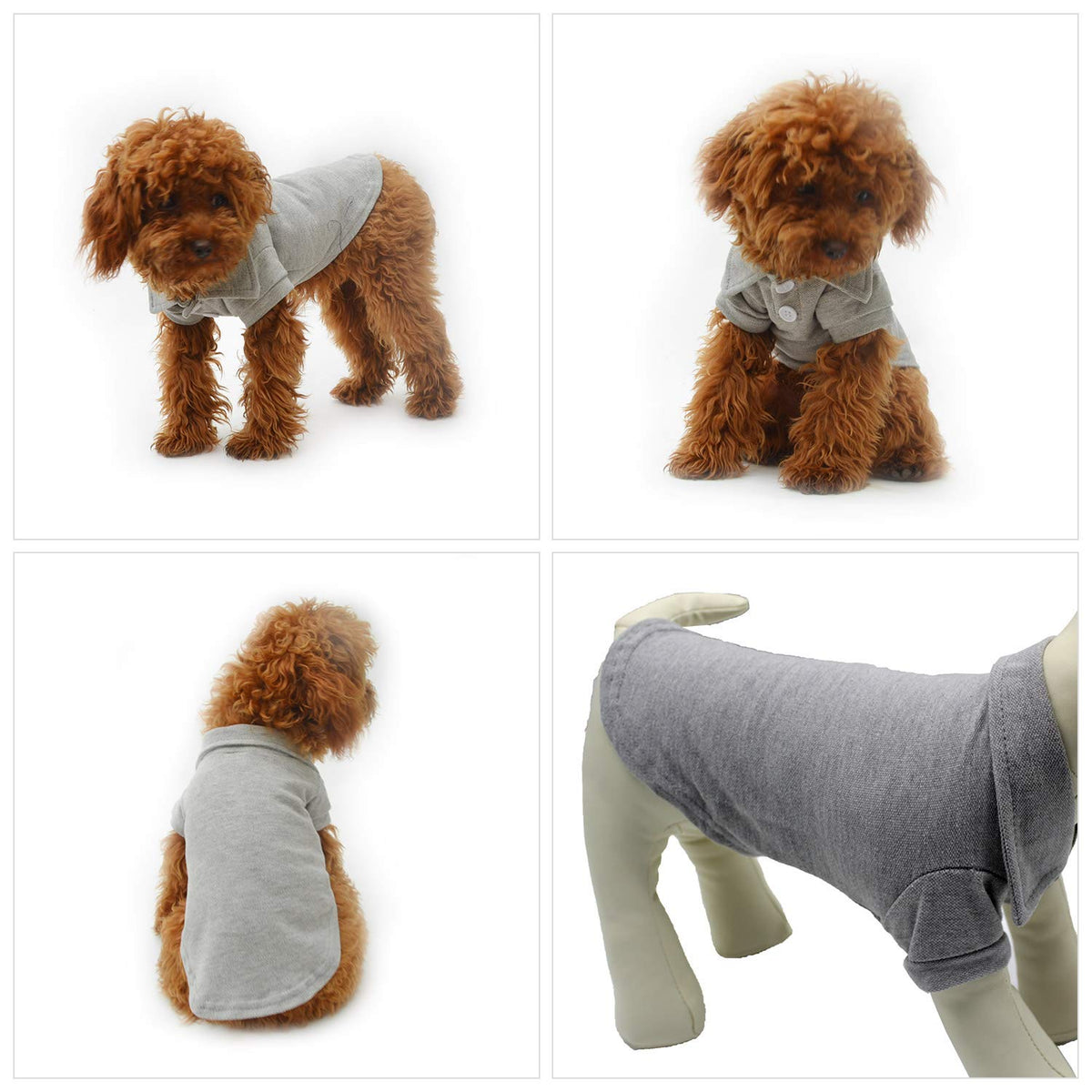 Basic Dog Polo Shirts Premium Cotton (XL (-35lbs) / Gray)