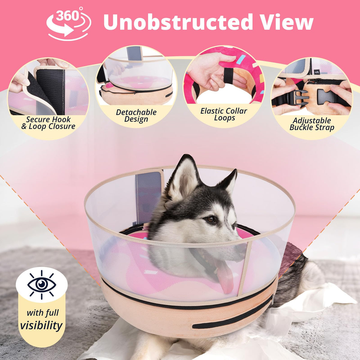 Inflatable Dog Cone with Anti (M (Neck: 8"-11"))
