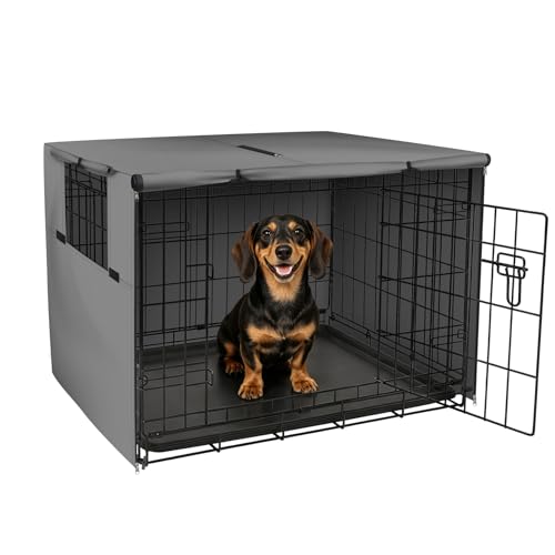 Dog Crate Cover (Grey / 24 Inch (Pack of 1))