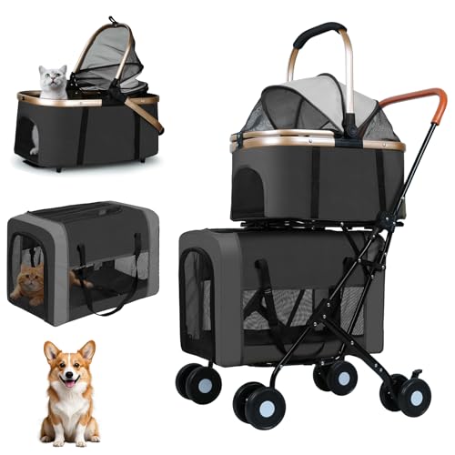 Double Pet Stroller (Black)