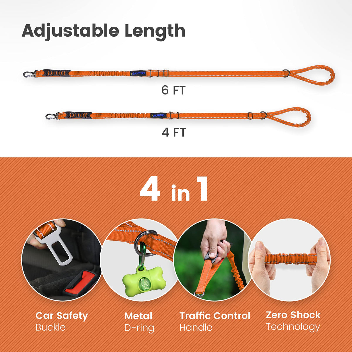 Orange Leash for Large Dogs (Orange)
