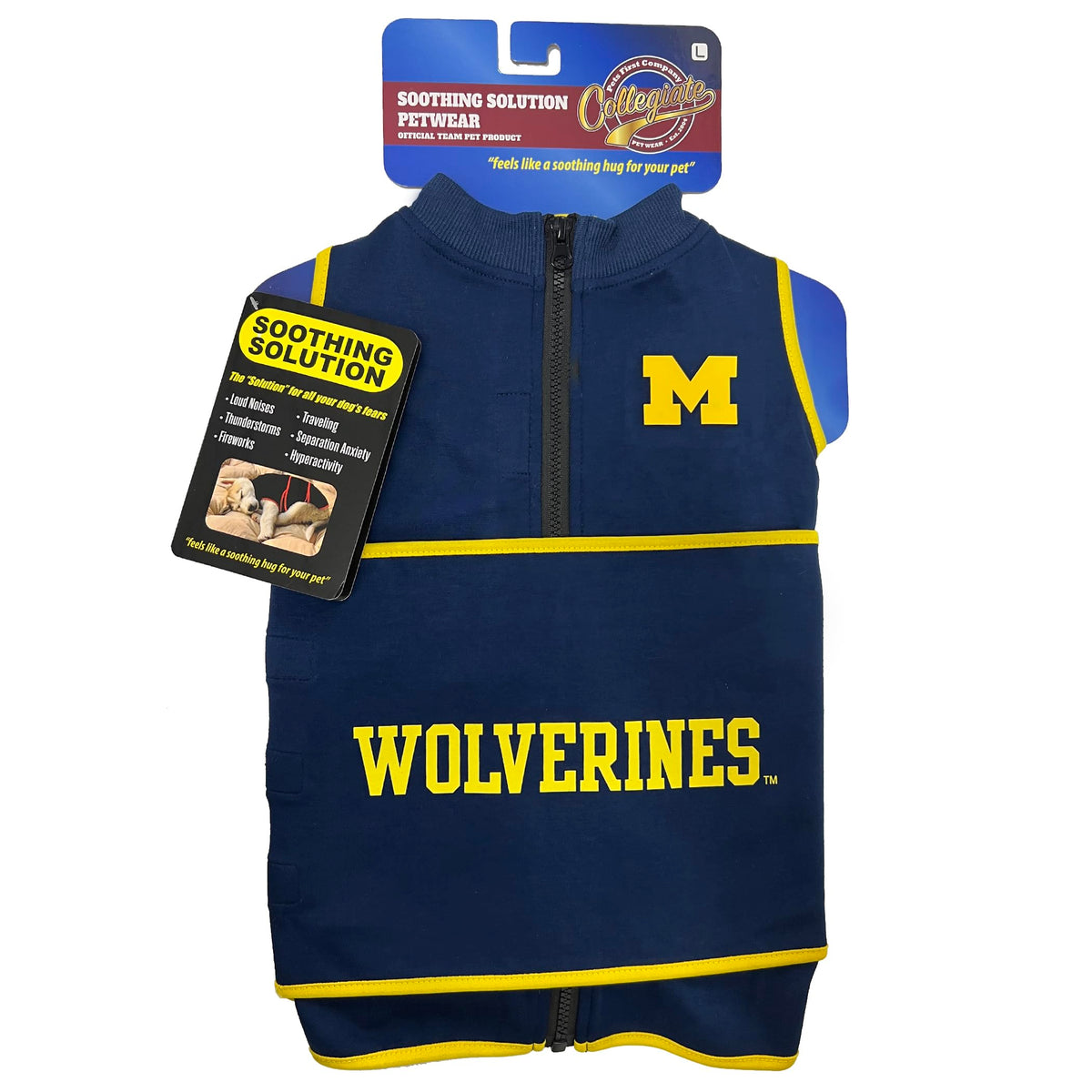NCAA Michigan Wolverines Dog Anxiety Shirt Calming Soothing Vest (Medium / Michigan Wolverines)