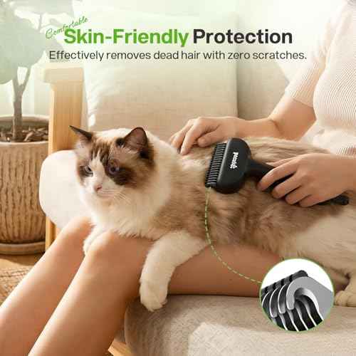 Self Cleaning Undercoat Rake for Dogs Cats with Thick Double Coats