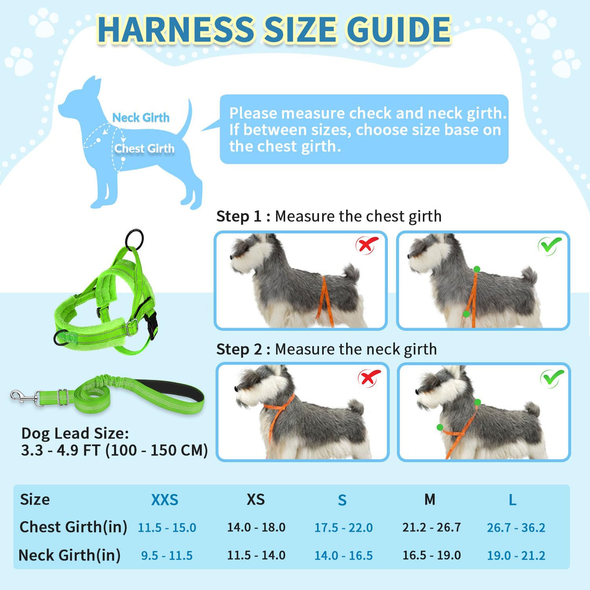 No Pull Small Dog Harness and Leash Set with Front Clip (Small / Green)