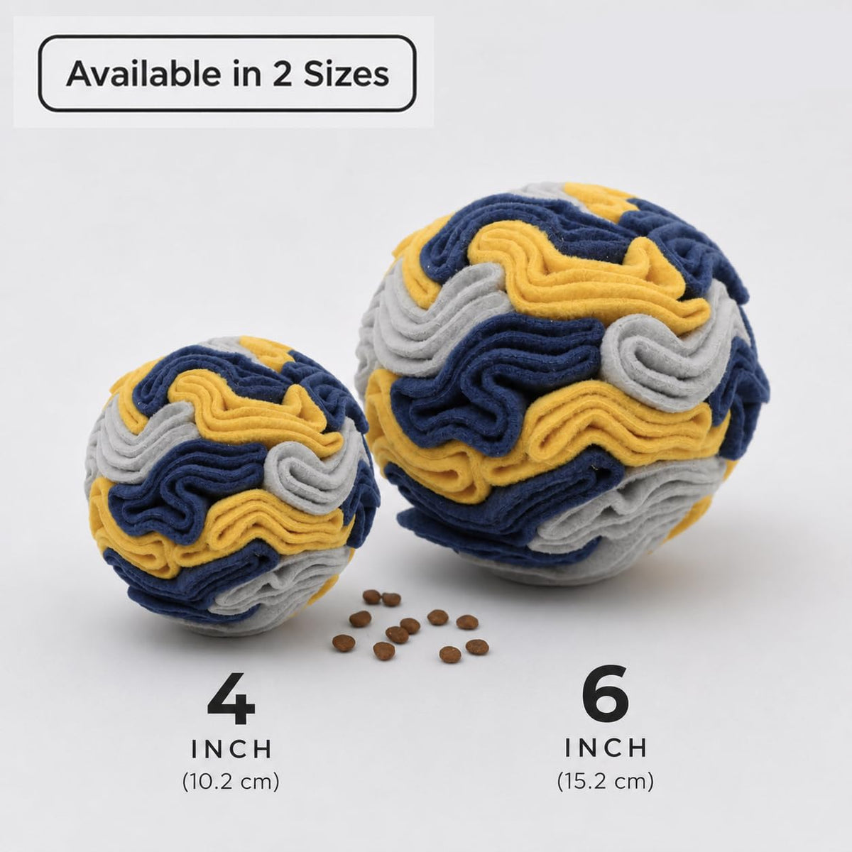 Snuffle Ball for Dogs (Navy&Yellow / Medium)
