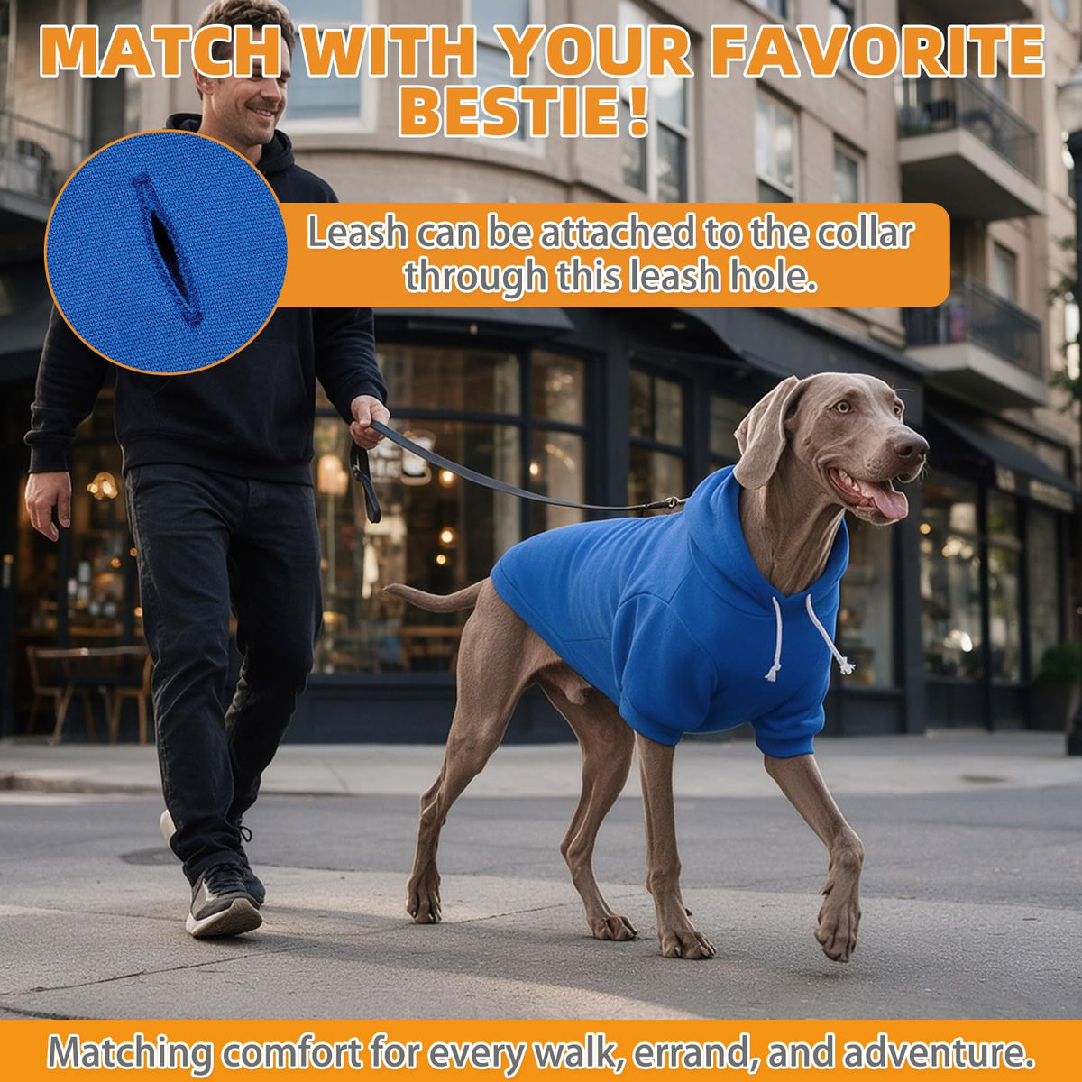 Dog Hoodie for Large Medium Small Dogs (Blue / X-Large/XX-Large)