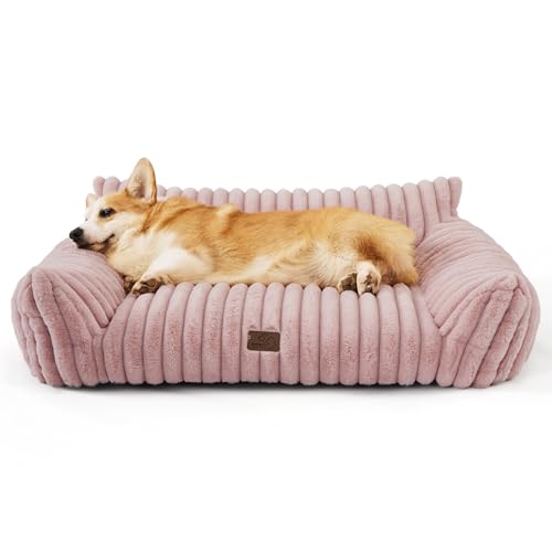 ComfyFleece® Shown on TV Dog Couch for Medium Dogs (36x27x10" / Blush Pink)