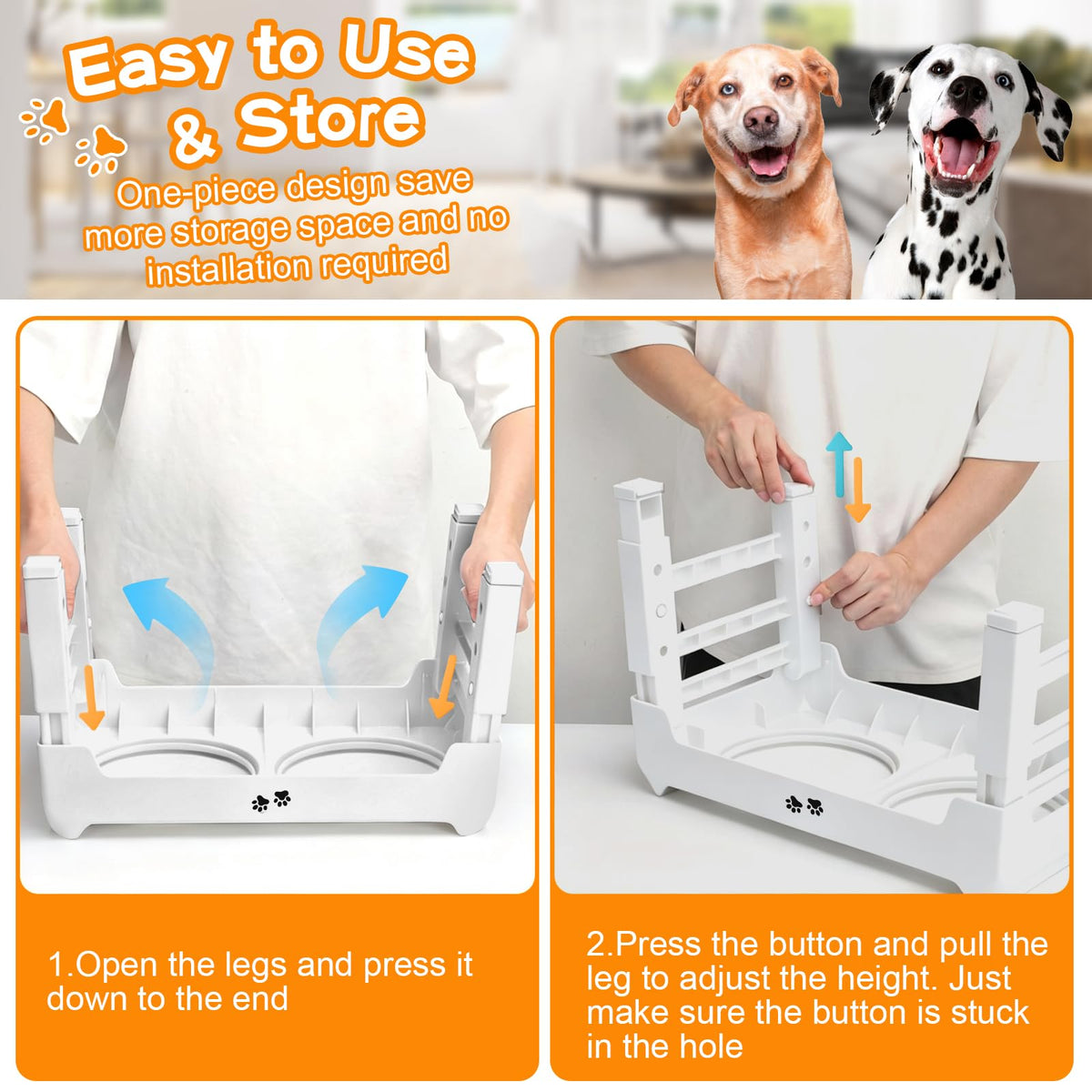 Elevated Dog Bowls (White / 8" for Medium Dogs)
