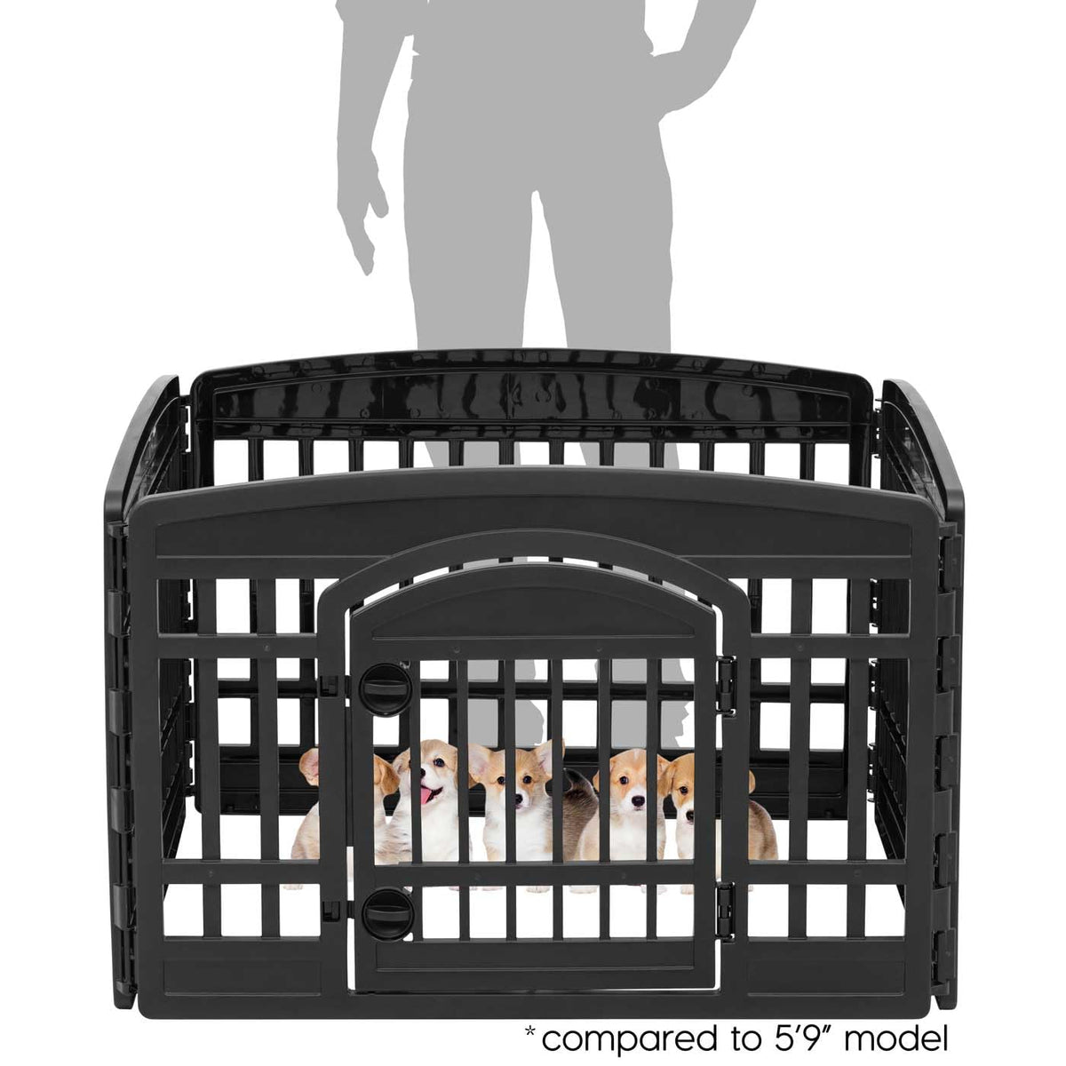 4 Panel Dog Playpen (4 Panel - 24" H / Black)